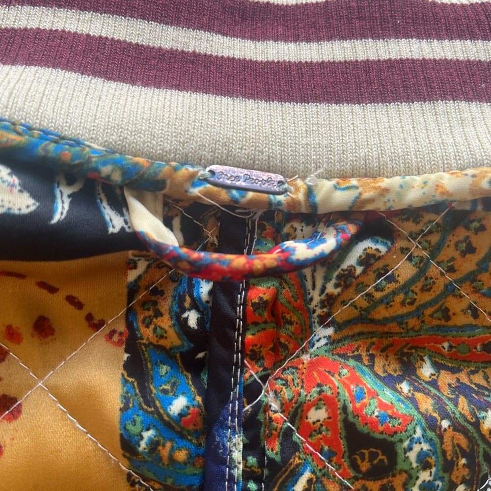 Free People Multicolor Quilted Patchwork Bomber J… - image 7